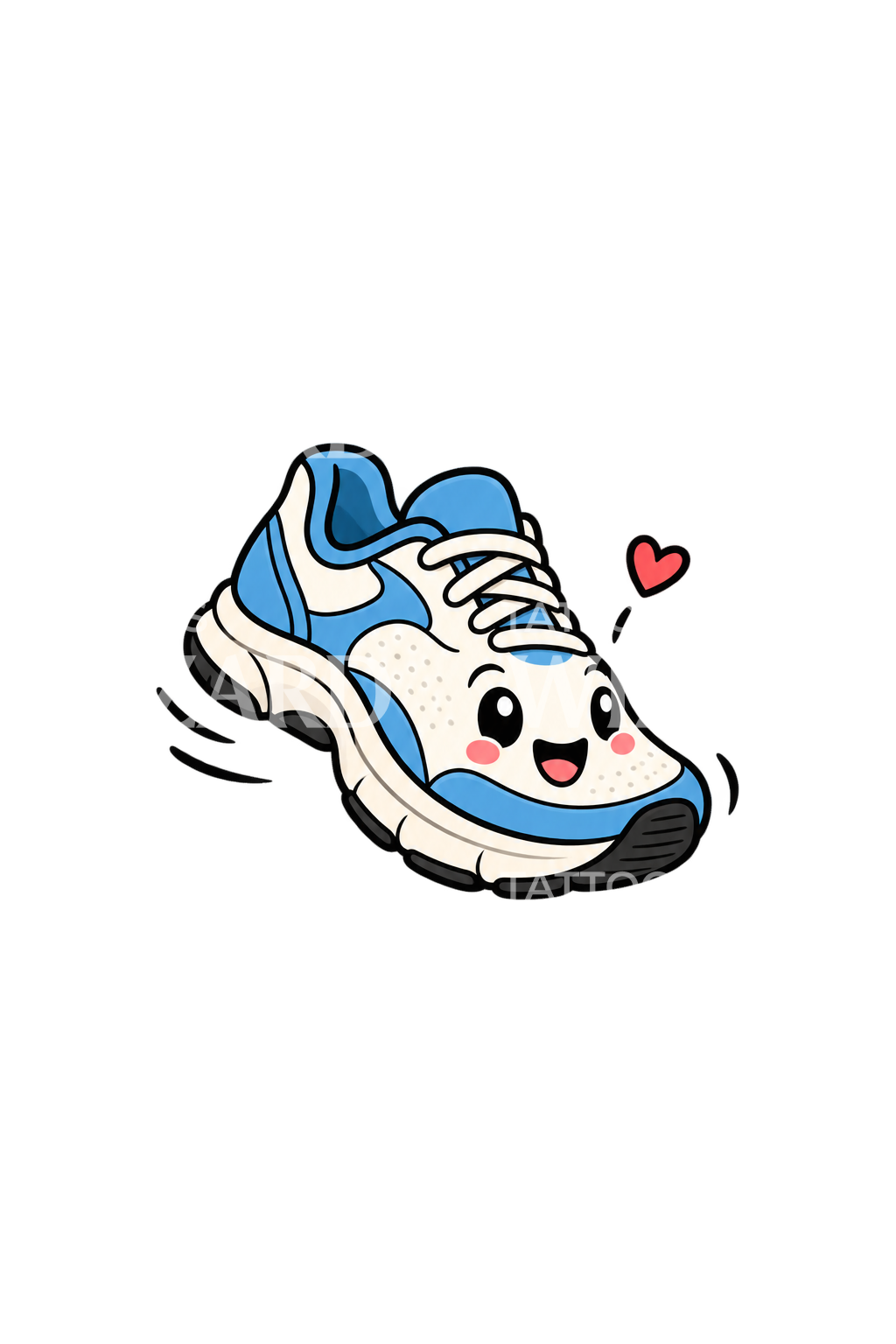 Cute Happy Running Shoe Tattoo Idea