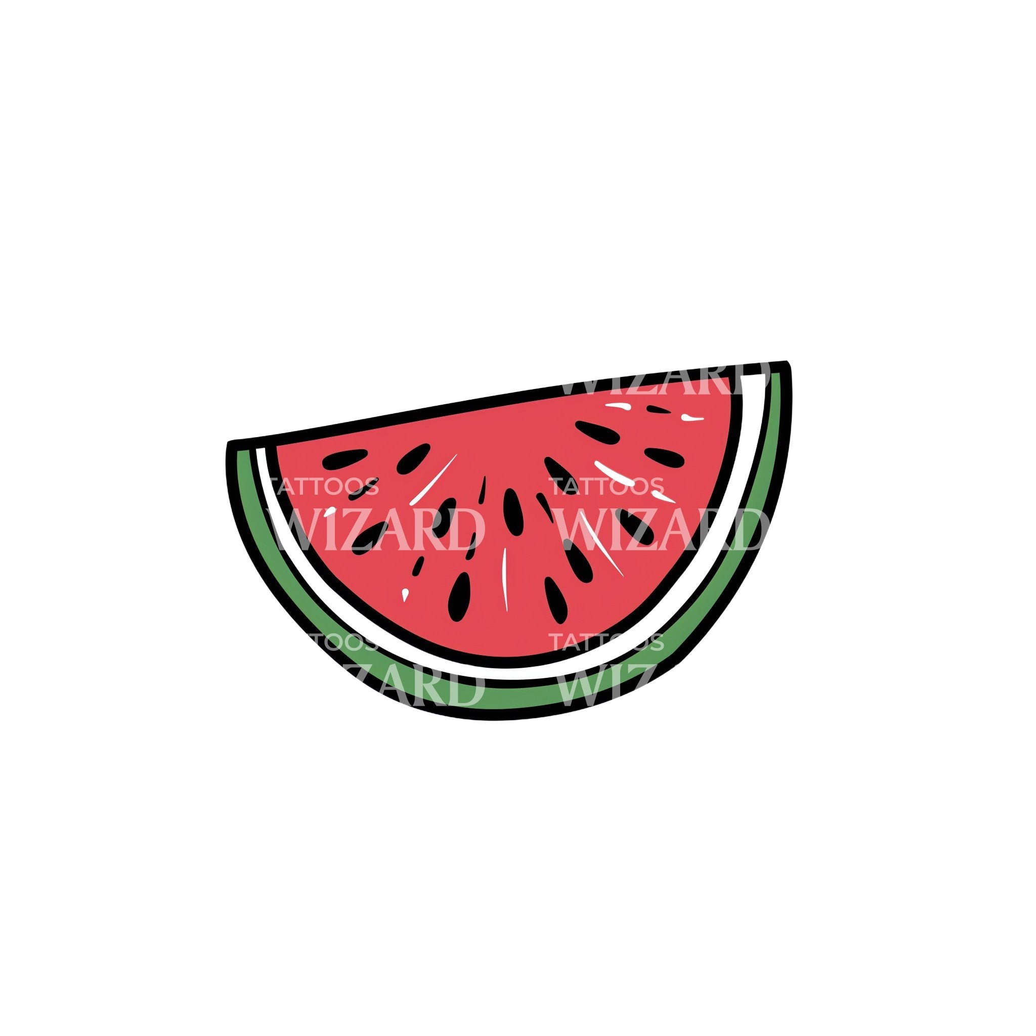 Cute Juicy Watermelon Tattoo Idea – Tattoos Wizard Designs