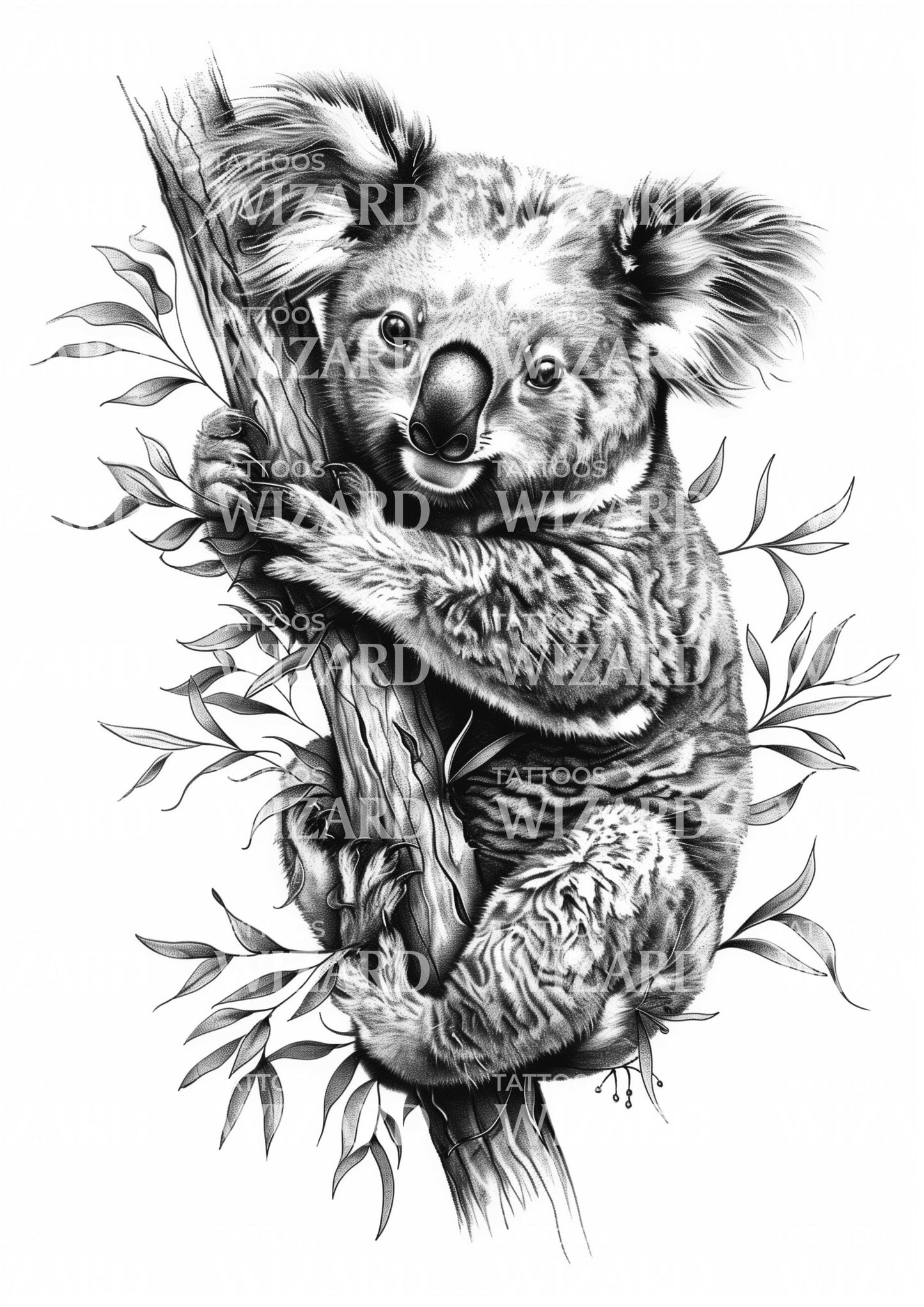 Cute Koala Tattoo Design