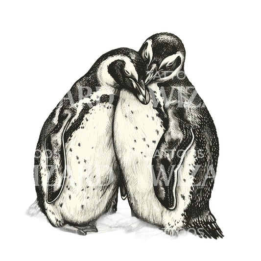 Cute Penguin Couple Tattoo Idea