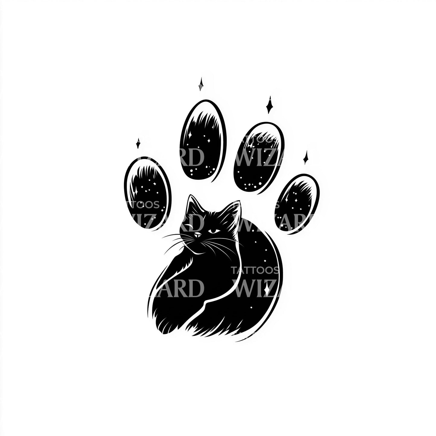 Cutest Cat Paw Print Creative Tattoo Idea