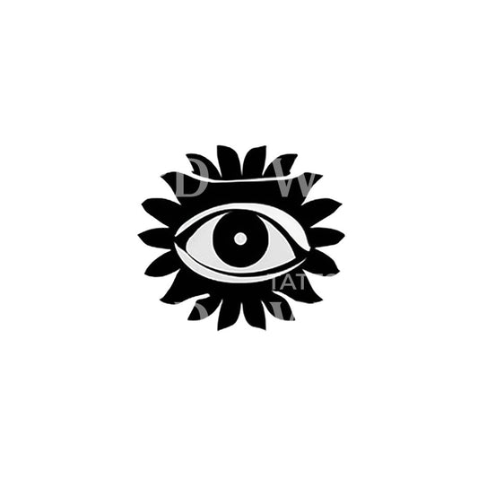 Small Spiritual Eye Flower Tattoo Design
