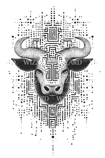 Design Tatuaggio Circuito Cyber Bull
