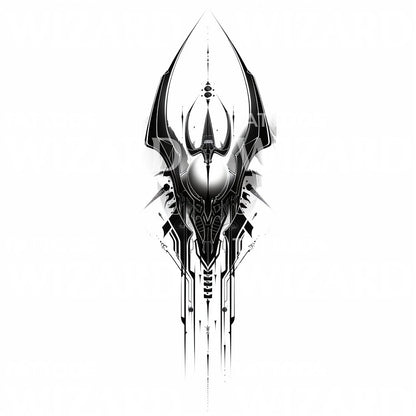 Cyber Skull Tattoo Idea
