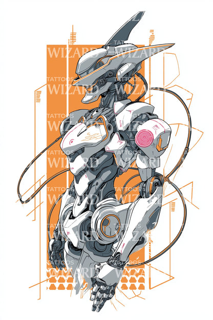 Cyber Walküren Krieger Tattoo Idee