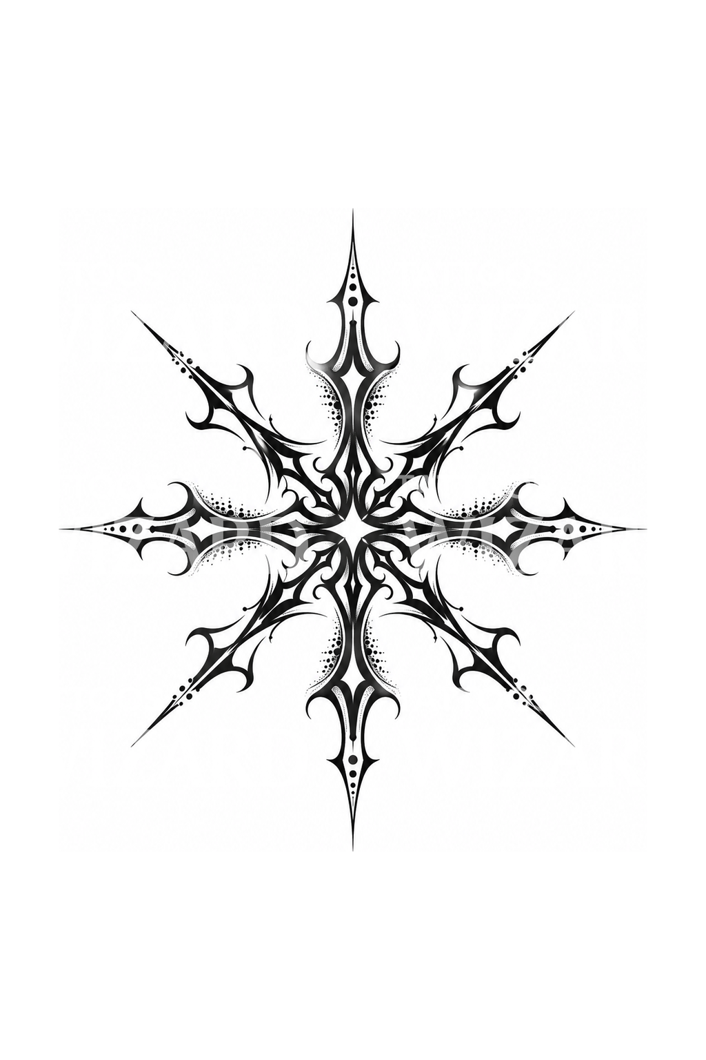 Cybersigil Eight Point Star Blackwork Tattoo – Tattoos Wizard Designs