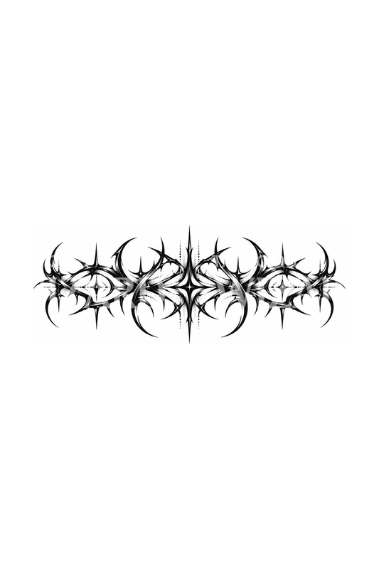 Cybersigilism-tatuering av armband med taggar i blackwork