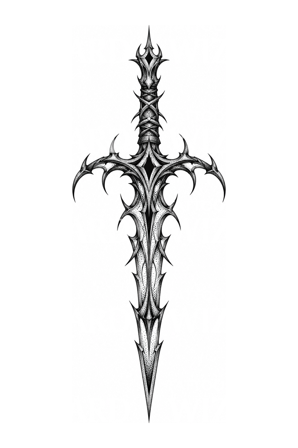 Cybersigilism Barbed Dagger Tattoo Idea