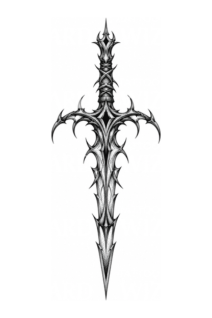 Cybersigilism Barbed Dagger Tattoo Idea