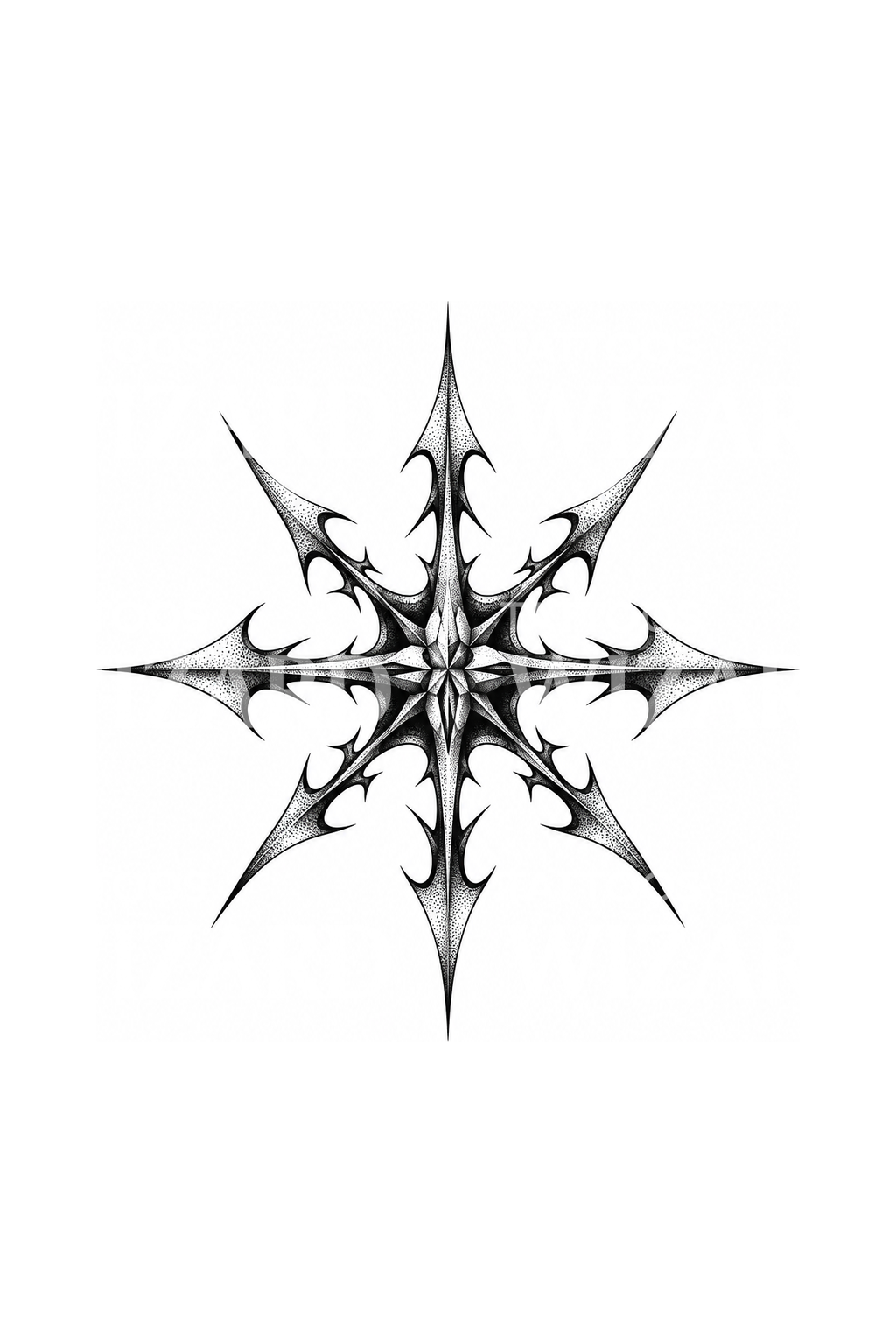 Cybersigilism Eight Point Star Tattoo Design