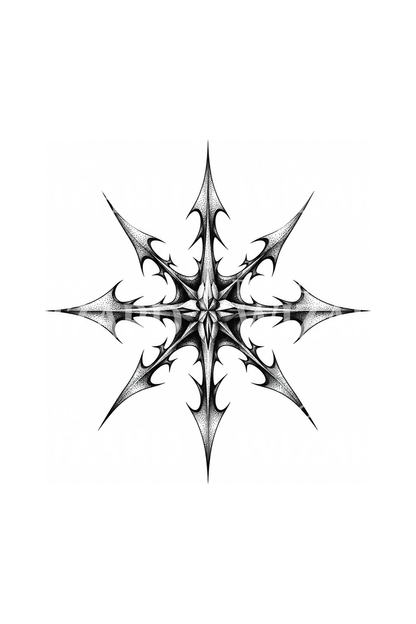 Cybersigilism Eight Point Star Tattoo Design