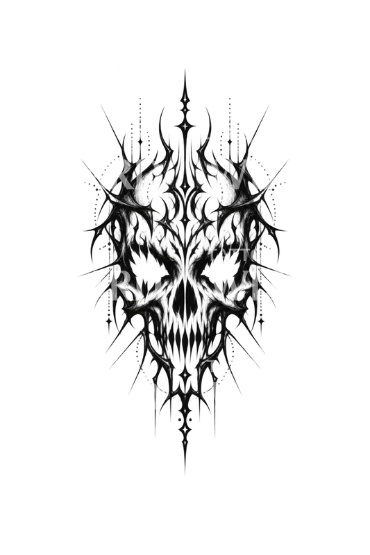 Idea de tatuaje de calavera cybersigilism