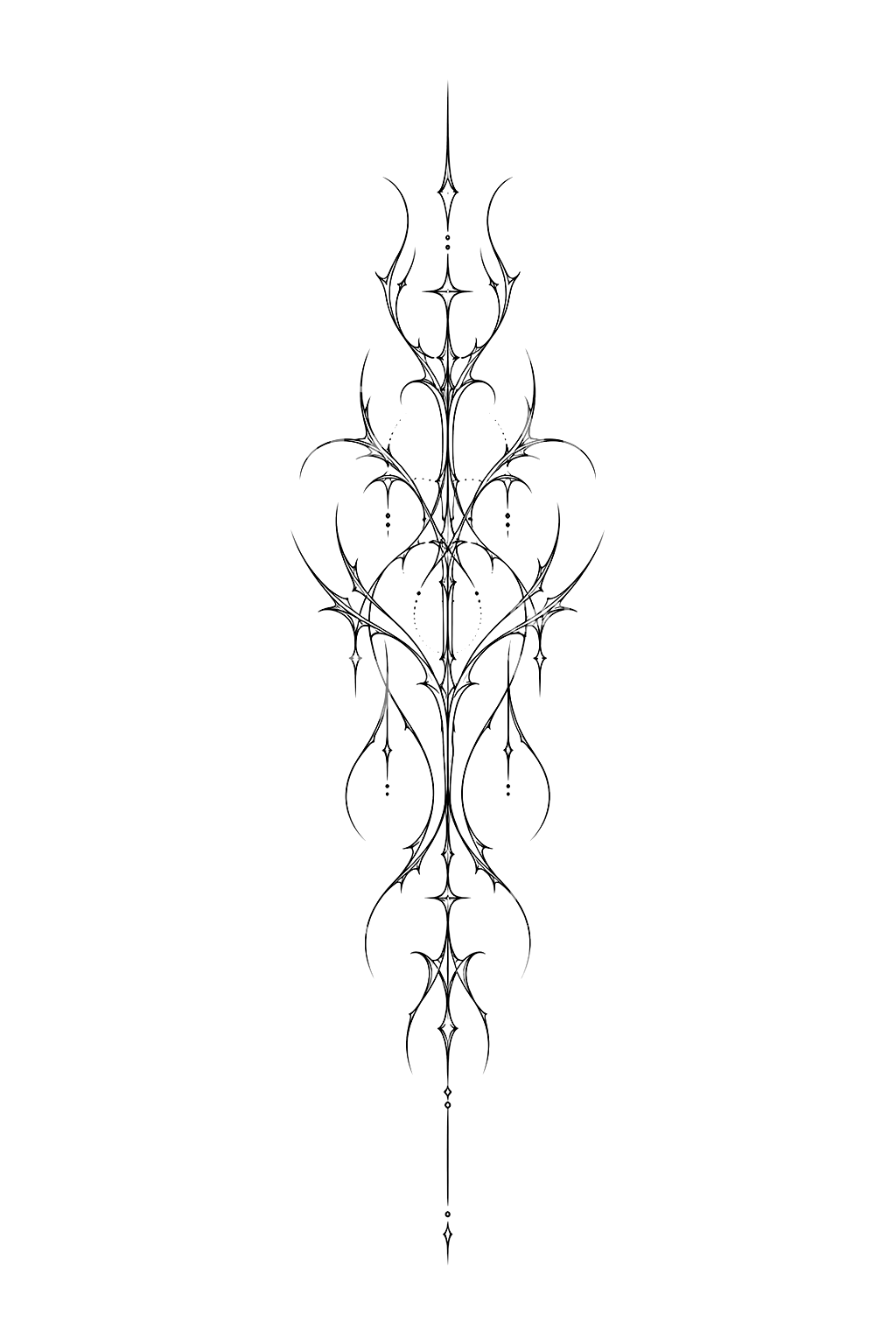 Cybersigilism Spine Line Tattoo