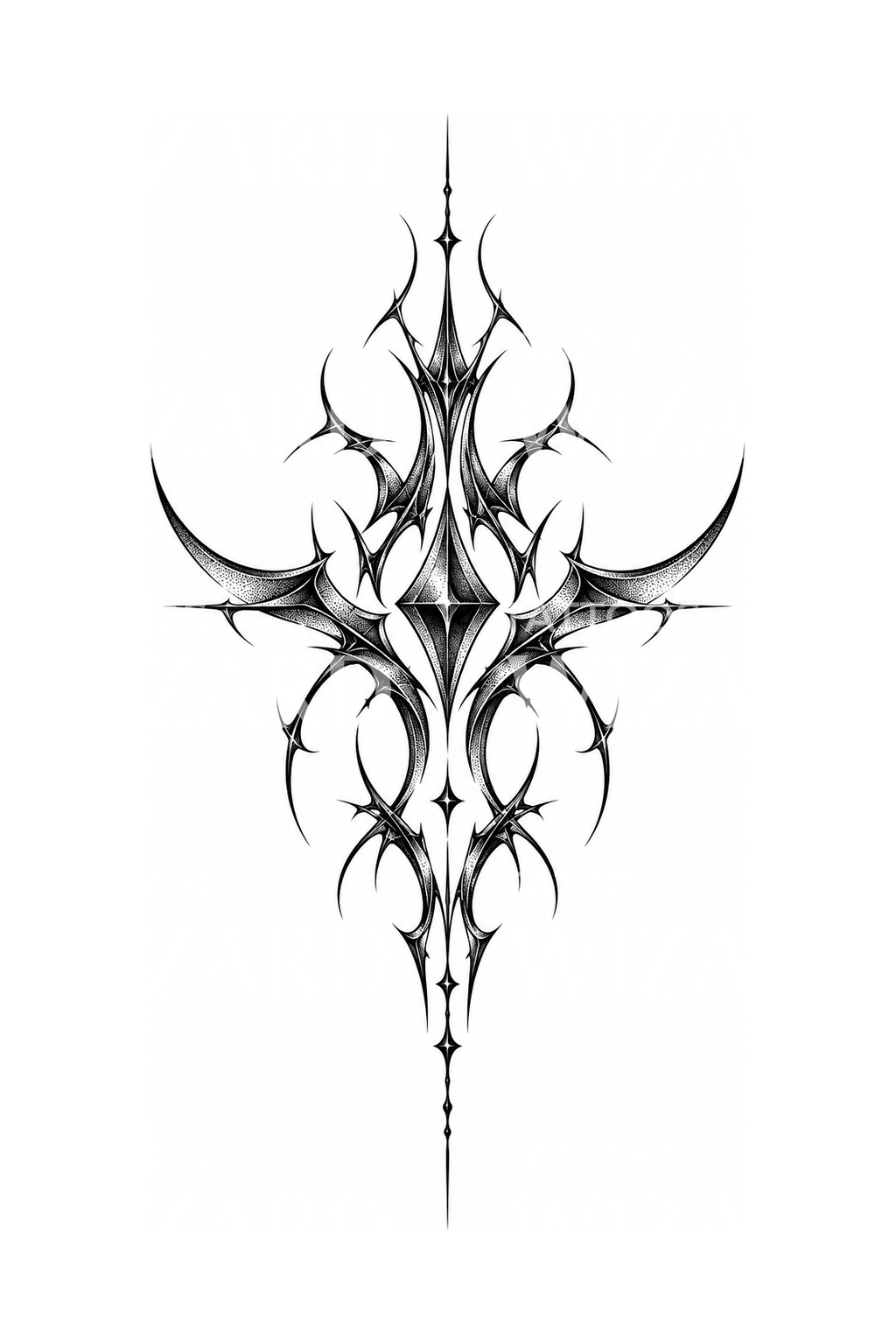 Cybersigilism Sternum Diamond Tattoo Design