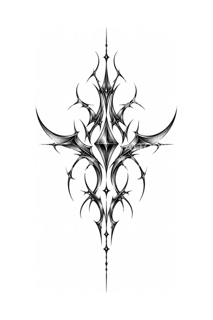 Cybersigilism Sternum Diamond Tattoo Design