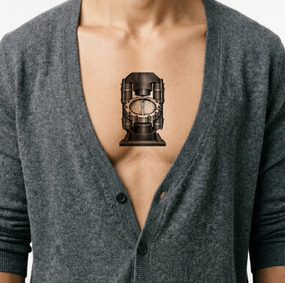 Cyclotron Magnet Cutaway Tattoo Design