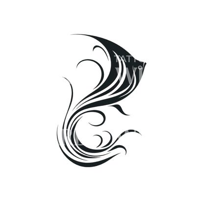 Abstract Tribal Fish Tattoo Design