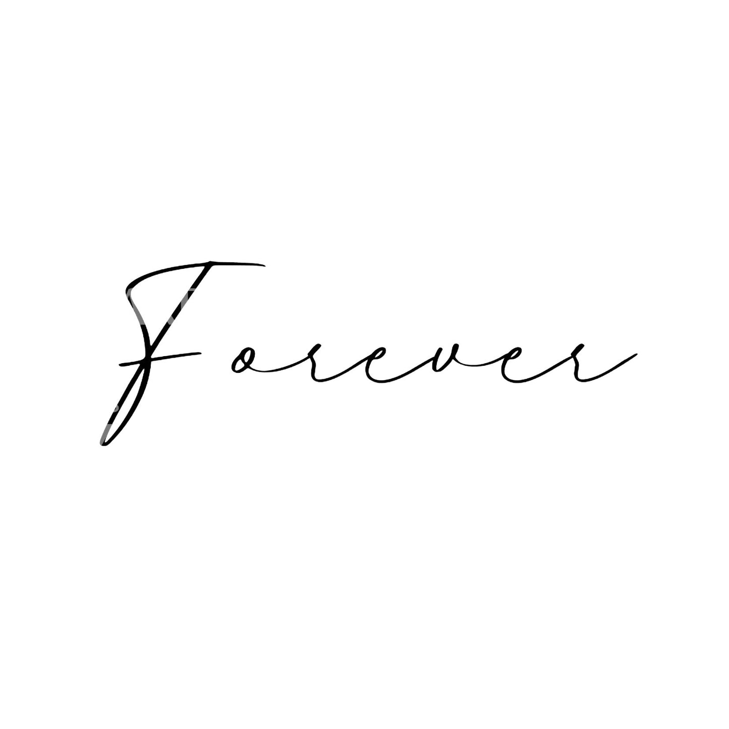 Fineline Tattoo mit Schriftzug „Forever“