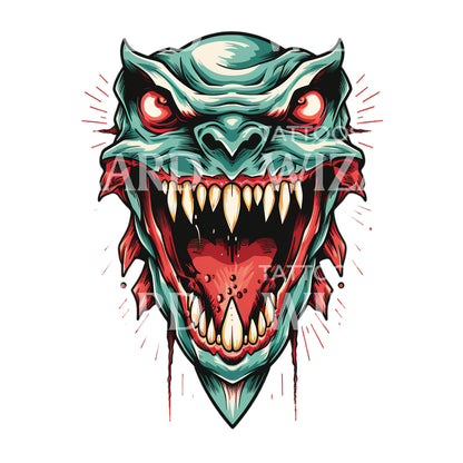 Old School Monster Tattoo Design
