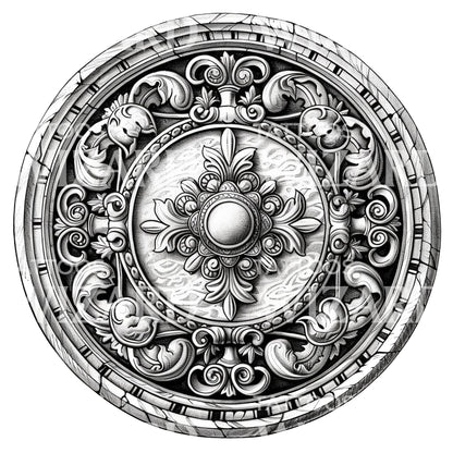 Ancient Coin Medalion Tattoo Design