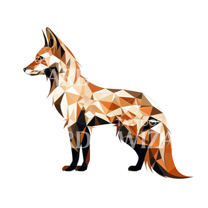 Geometric Fox Tattoo Design