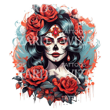 Neo Traditional La Catrina Tattoo Design