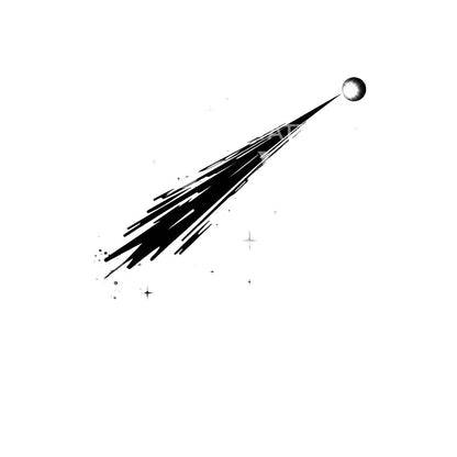 Abstract Shooting Star Minimalist Tattoo Design