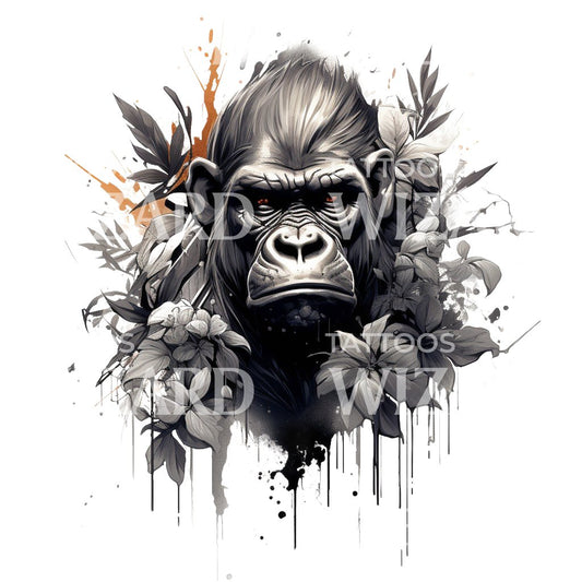 Wildes Gorilla-Tattoo-Design