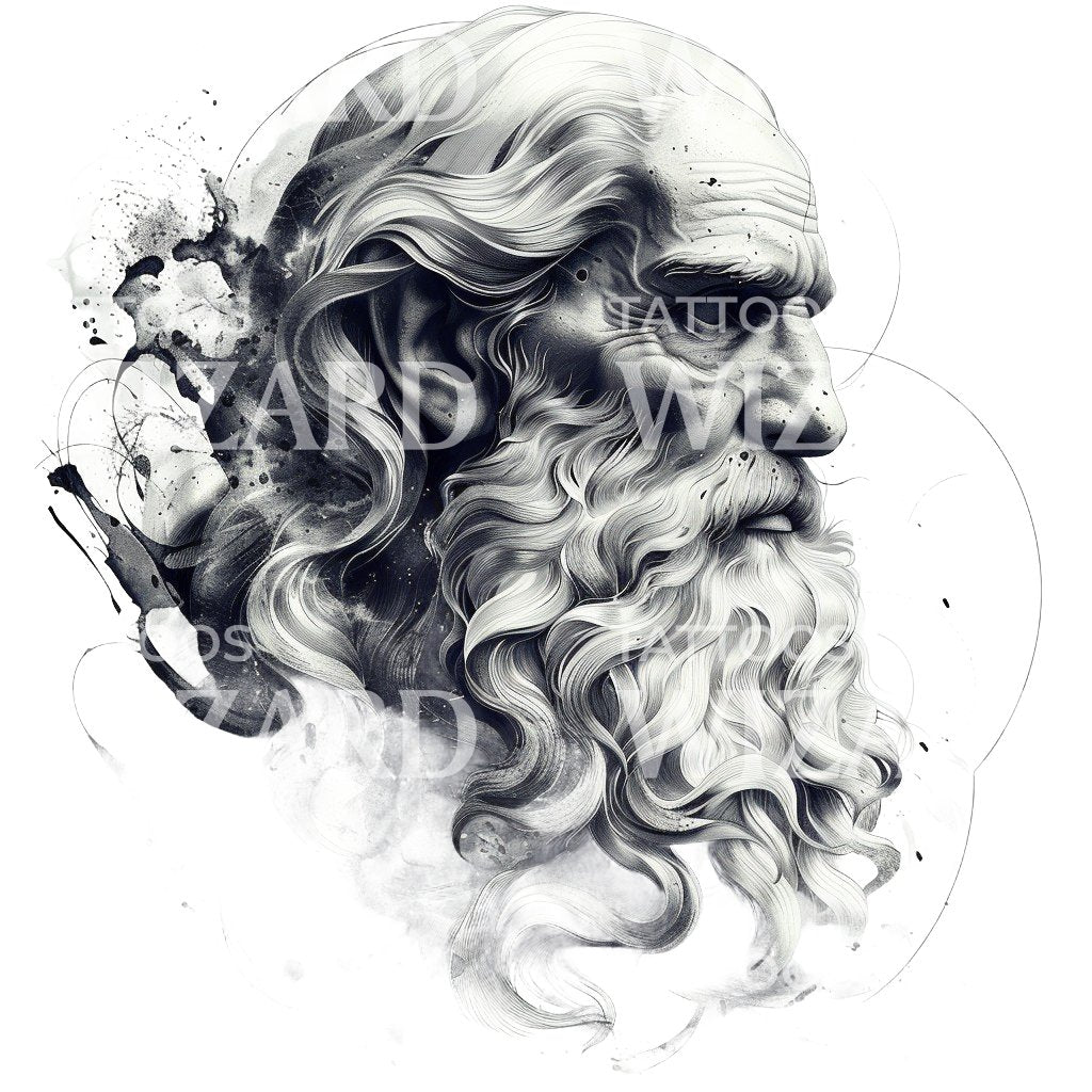 Conception de tatouage de portrait de Da Vinci