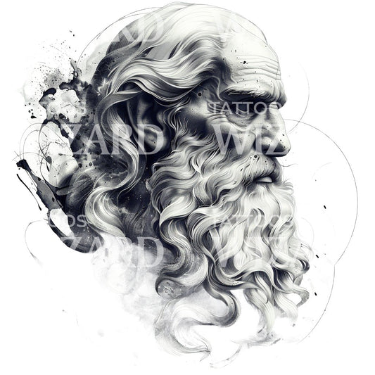 Da Vinci Portrait Tattoo Design