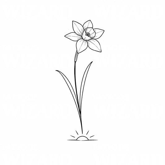 Daffodil Sunrise Tattoo Design