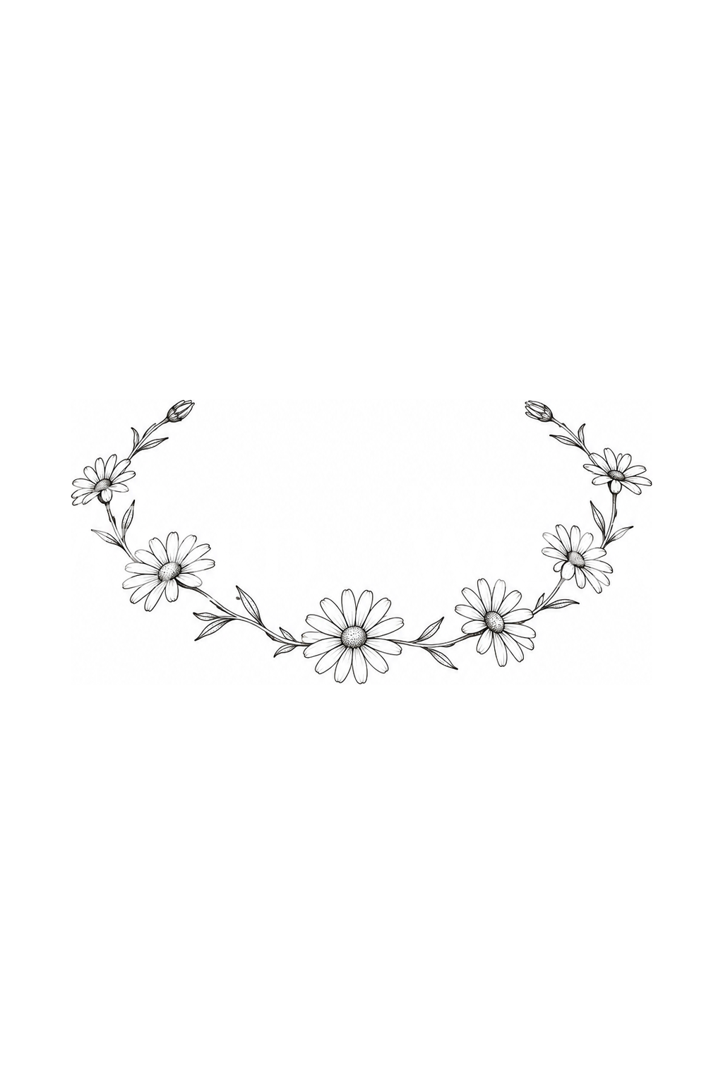 Daisy Chain Bracelet Arc Fine Line Tattoo Idea
