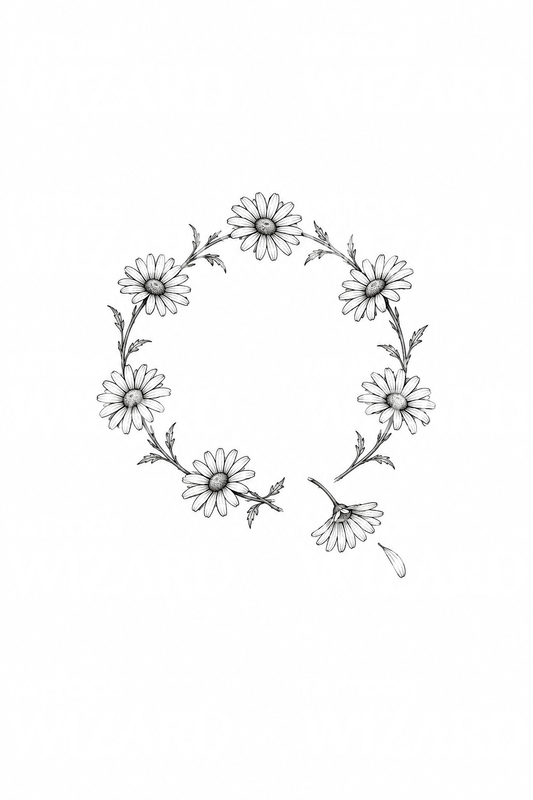 Tattoo-idee van een cirkel met madeliefjes