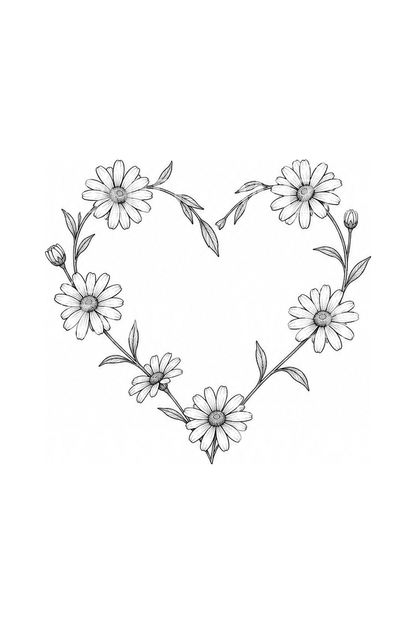 Daisy Chain Heart Tattoo Design