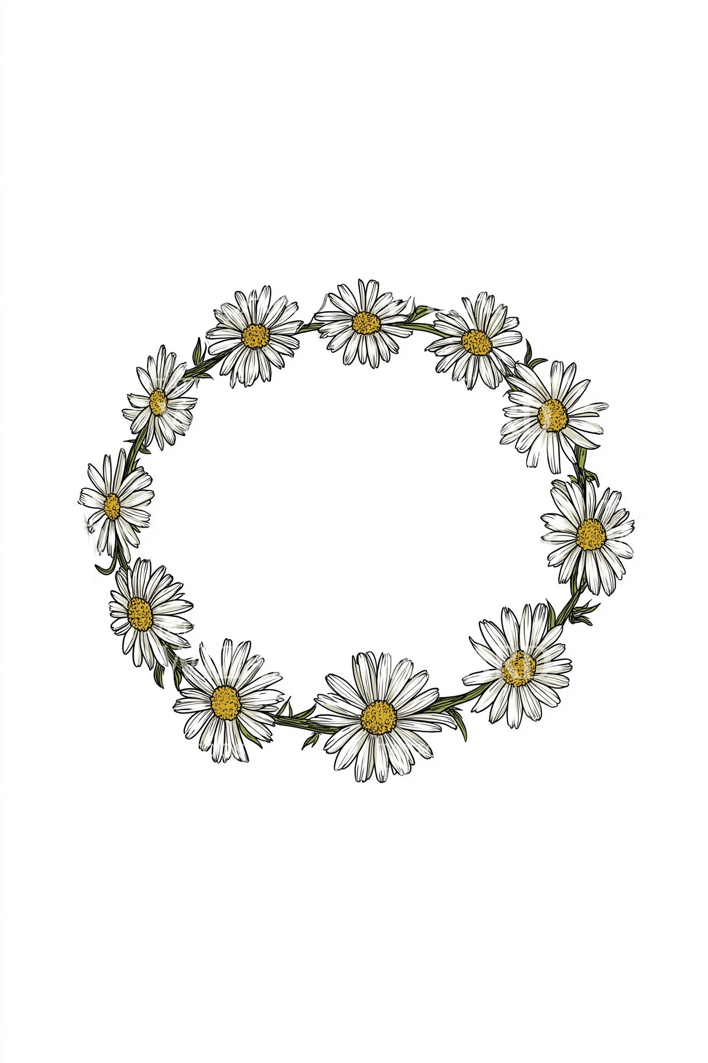 Daisy Garland Wreath Tattoo Idea