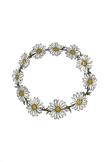 Daisy Garland Wreath Tattoo Idea