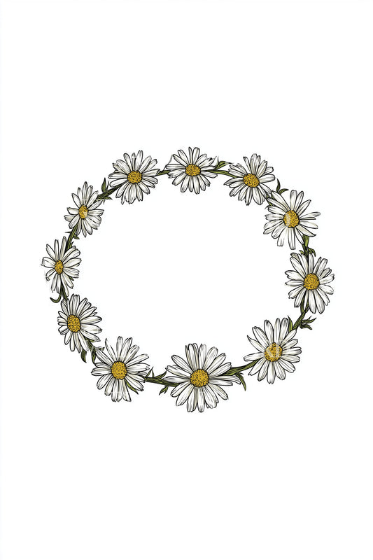 Daisy Garland Wreath Tattoo Idea