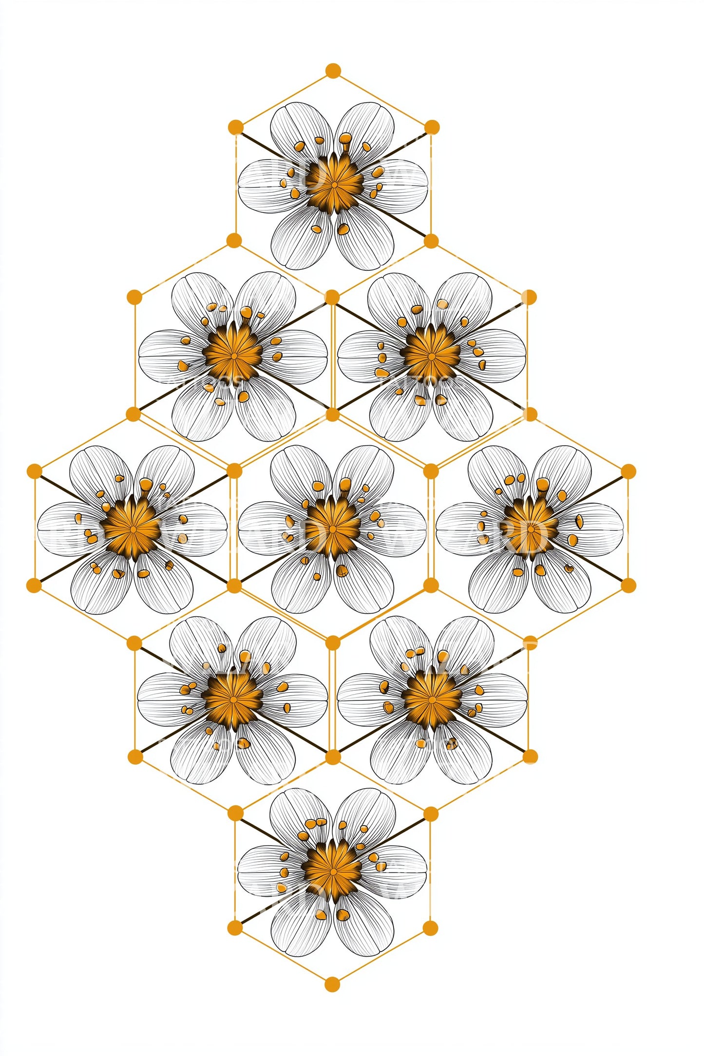 Daisy Honeycomb Cluster Tattoo Idea