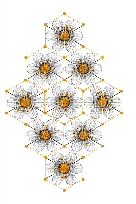 Daisy Honeycomb Cluster Tattoo Idea