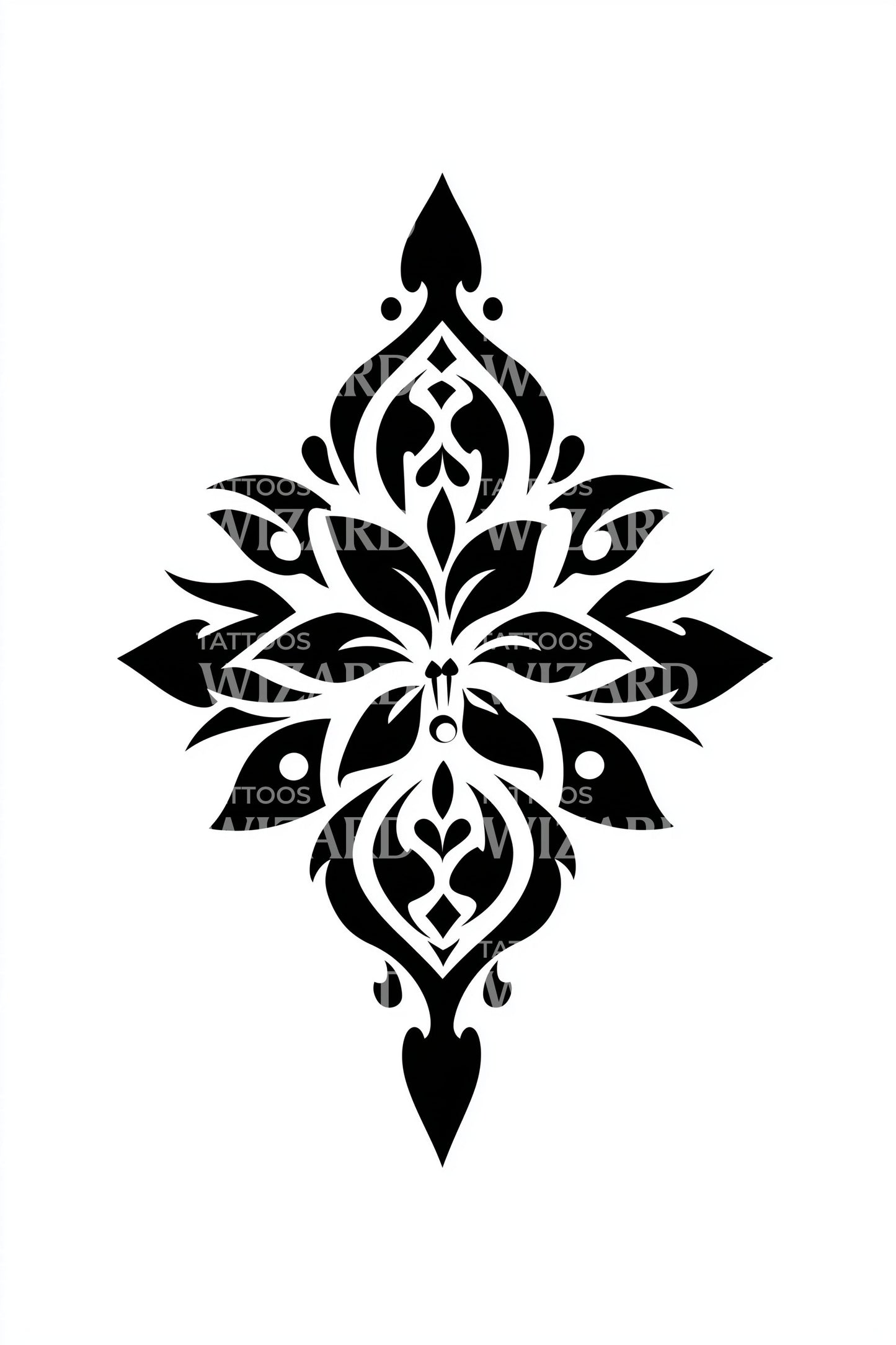 Damask Floral Diamond Tattoo Idea