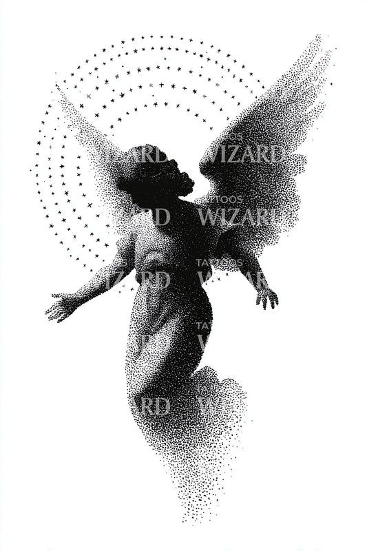 Dancing Angel Spirit Tattoo Illustration