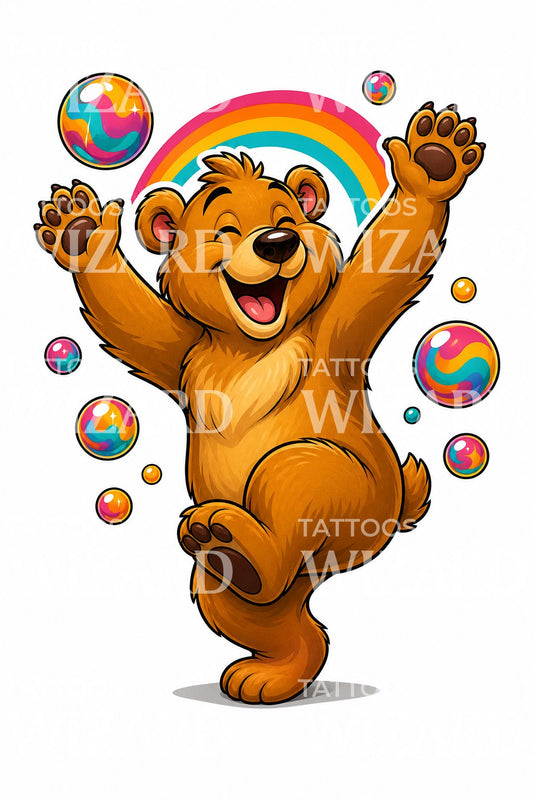 Dancing Bear Newschool Tattoo Design