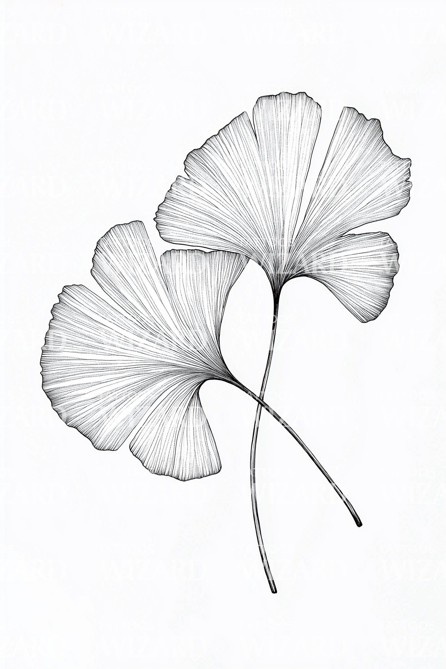 Dancing Ginkgo Pair Tattoo Design