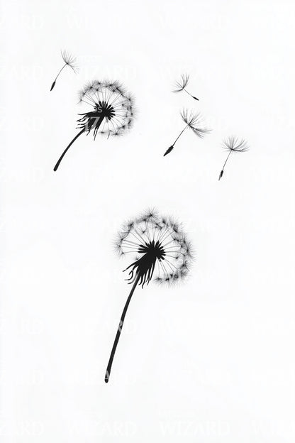 Dandelion Wish Breeze Tattoo Idea