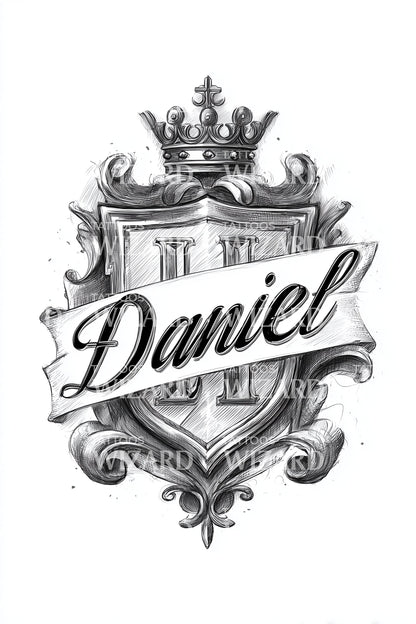 Daniel Regal Shield Tattoo Illustration