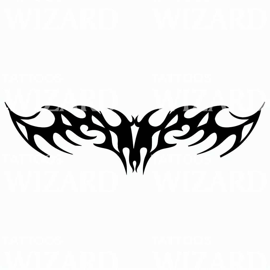 Dark Aura Tribal Wings Tattoo Design