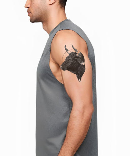 Dark Bull Profile Tattoo Design