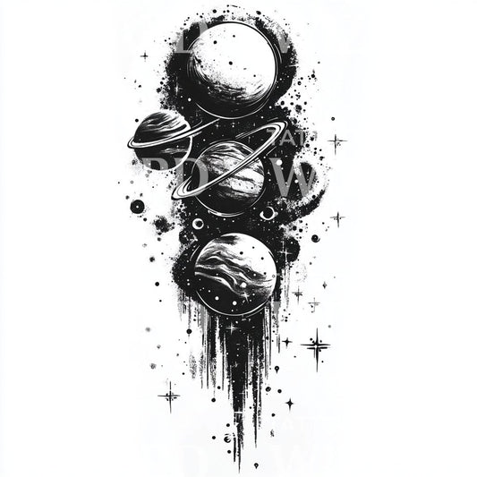 Dark Cosmic Universe Tattoo Design