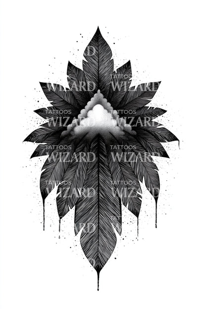 Dark Leaf Totem Tattoo Illustration