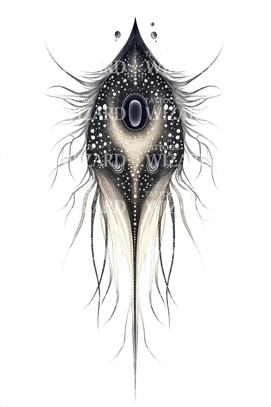 Dark Microbe Eye Tattoo Design